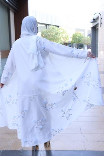 عباية ازهُر _ ابيض ورد سماوي