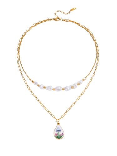 Enamel Forest Duo Necklace