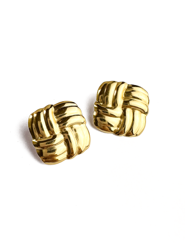 Knotted Square Stud Earrings