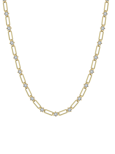 Silver Diamond Link Necklace