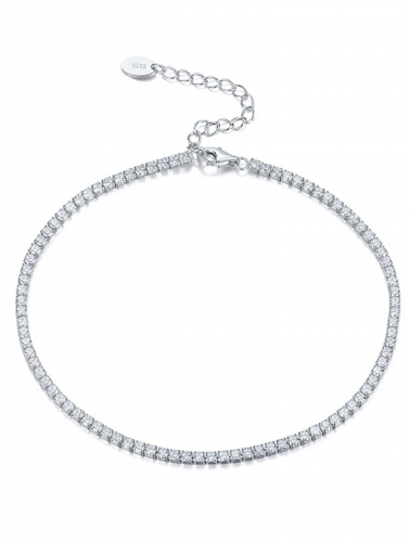 Silver Crystal Anklet