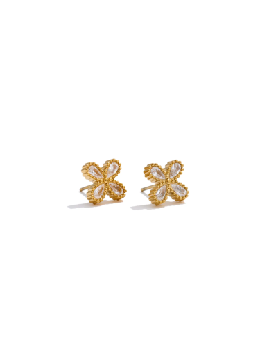 Crystal Clover Studs Earrings