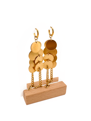 Coin Chain Drop Earrings