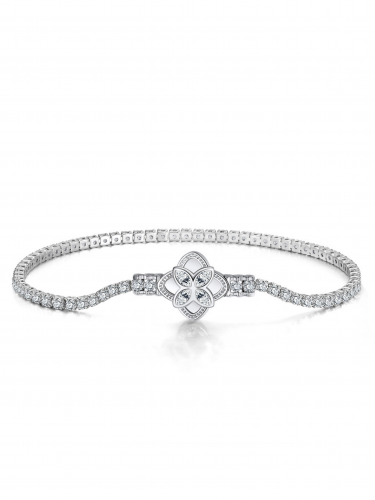 Silver Rotatable Clover Bracelet