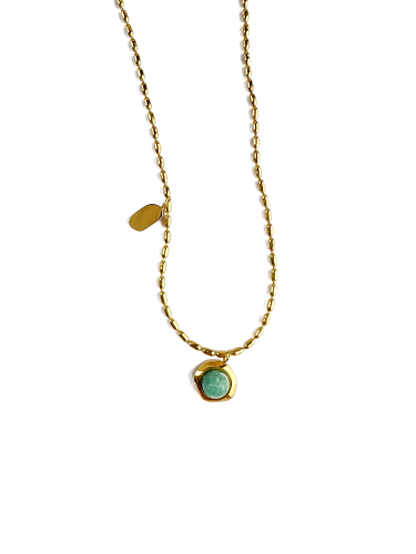 Gold Amazonite Pendant Necklace