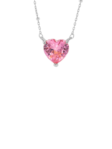Silver Pink Promise Necklace