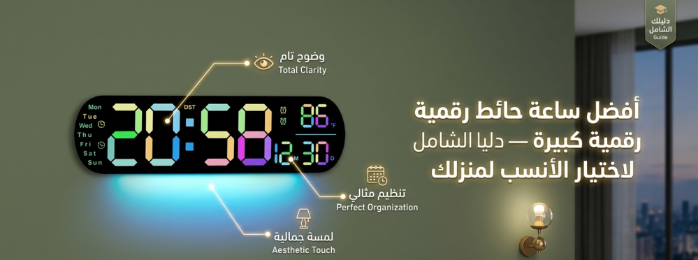 أفضل ساعة حائط رقمية كبيرة — دليلك الشامل لاختيار الأنسب لمنزلك