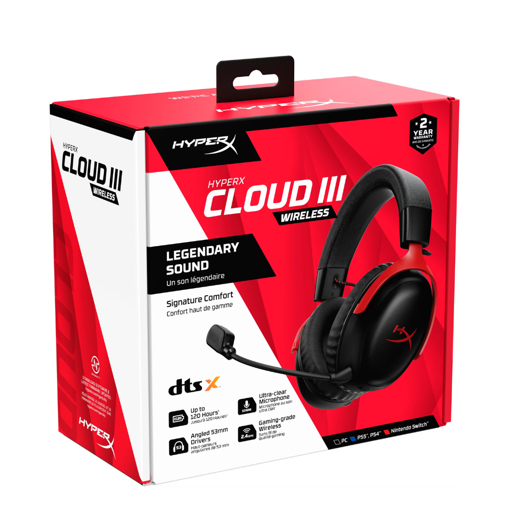 سماعه هايبر إكس كلاود 3 لاسلكي احمر HyperX Cloud III Wireless RED