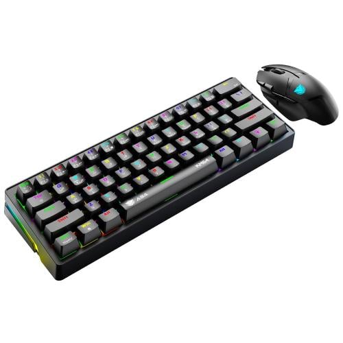 كيبورد ميكانيكي لاسلكي مع ماوس ASA KEYBOARD KM64 M...