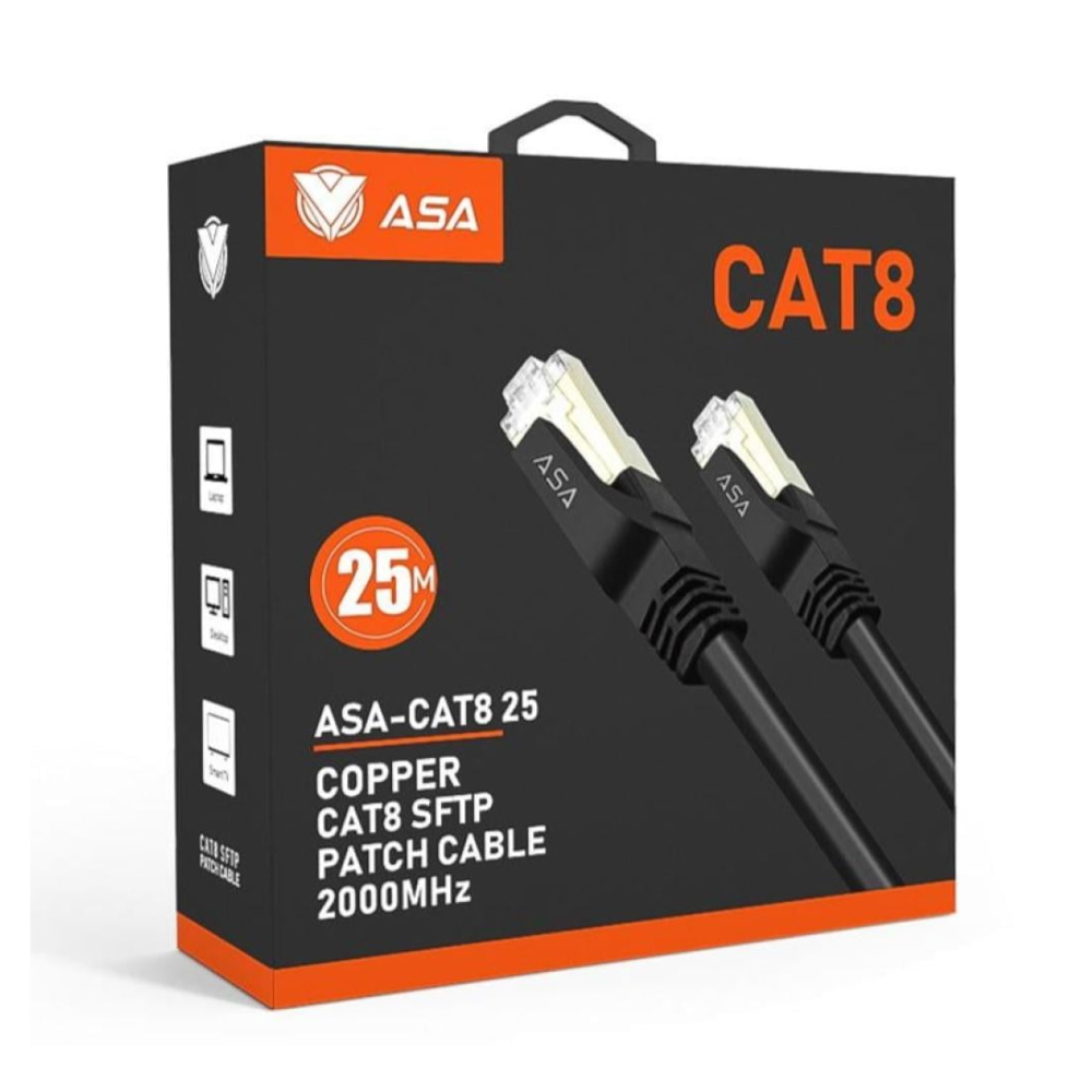 سلك شبكه 25 متر -  CABLE CAT8 ASA WI-FI 25m