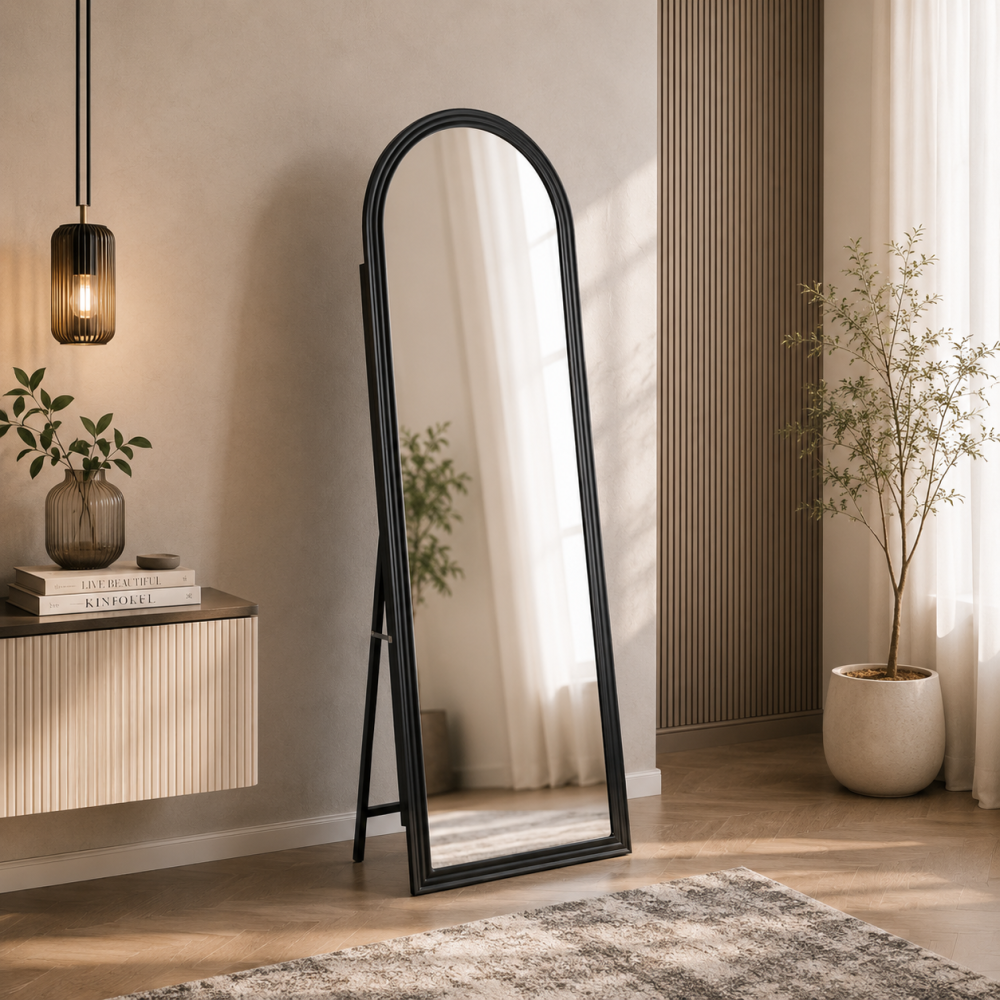 مراية ستاند بأطار أسودمقاس 170 × 60 سم