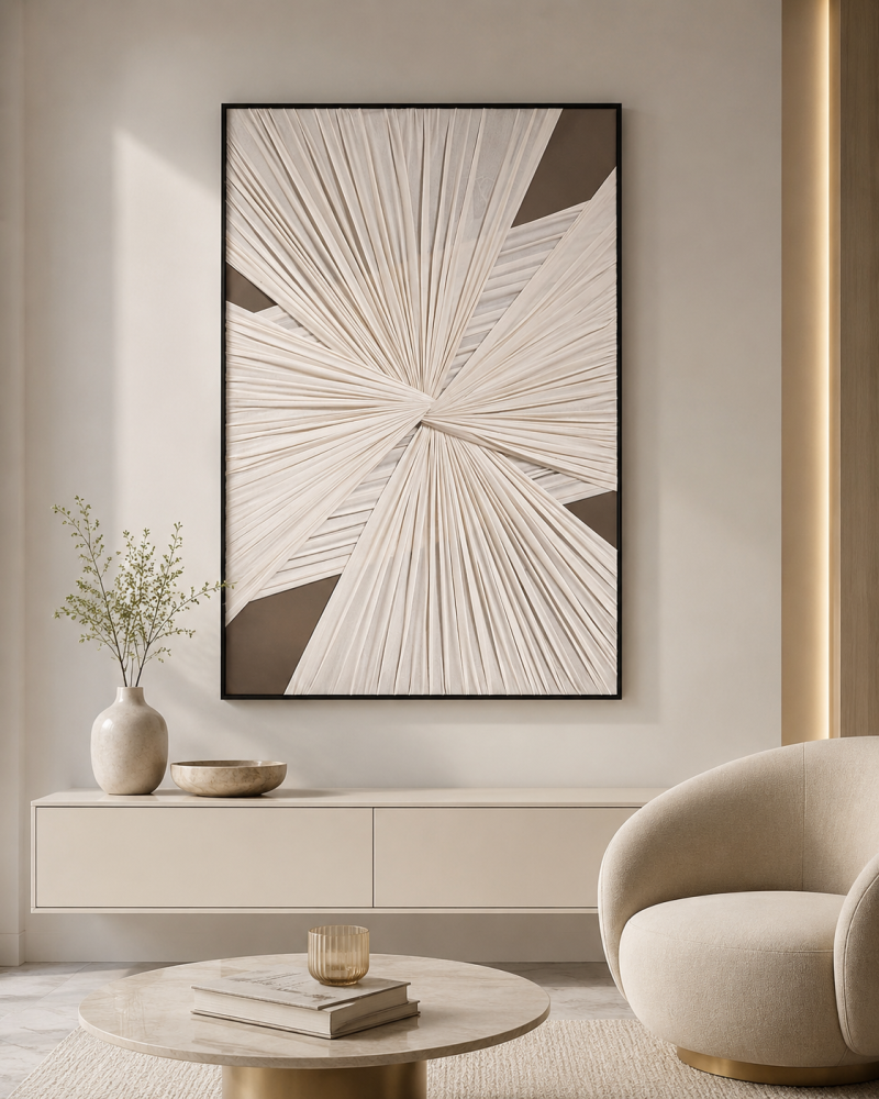 لوحة فنية للحائط بإطار أسود مقاس 80 × 120 سم