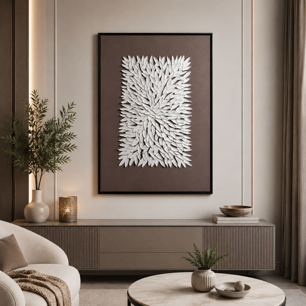 لوحة ديكور مودرن بإطار أسود مقاس 120 × 80 سم