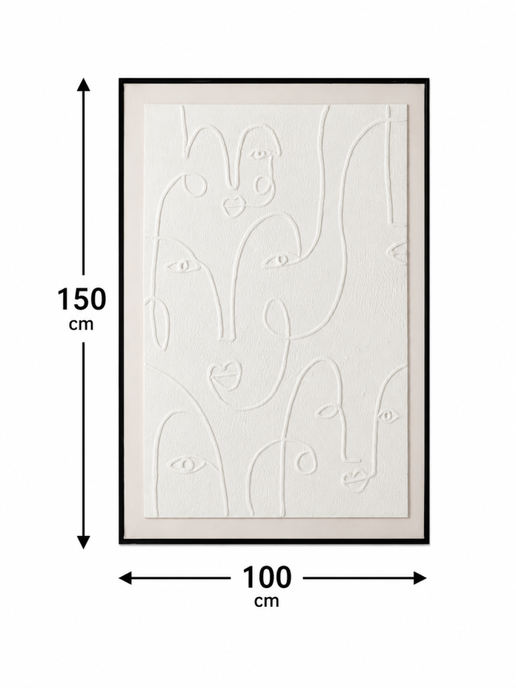 لوحة حائط مودرن بإطار أسود مقاس 100 × 150 سم