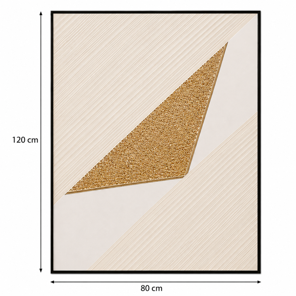 لوحة فنية أنيقة بإطار أسود مقاس 80 × 120 سم