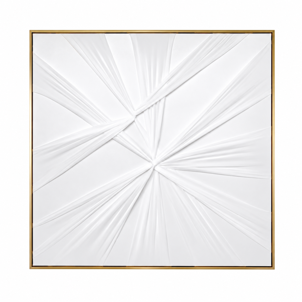 لوحة حائط مربعة بإطار ذهبي مقاس 80 × 80 سم