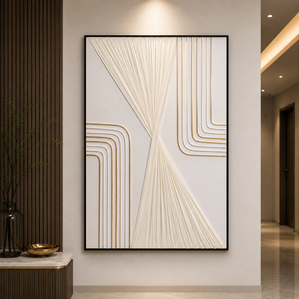 لوحة ديكور بإطار أسود مقاس 100 × 150 سم