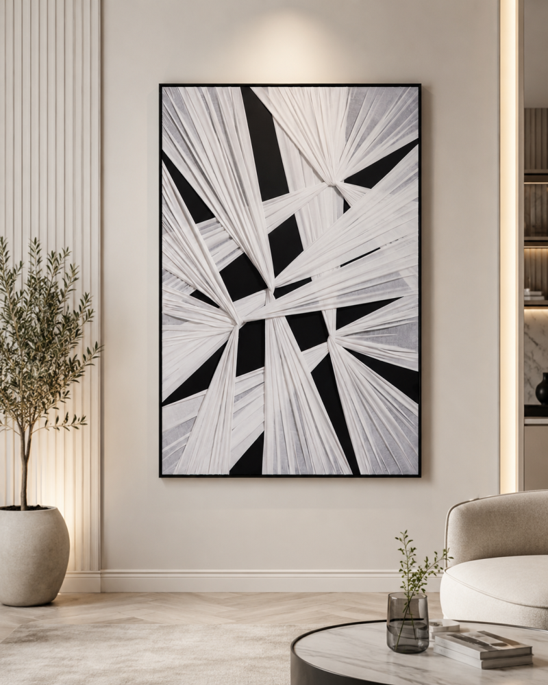 لوحة ديكور عصرية بإطار أسود مقاس 100 × 150 سم