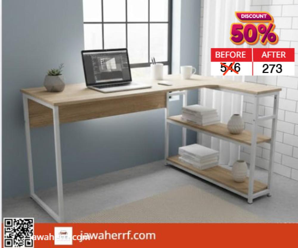 مكتب ميلامين مقاس (120*80*75)سم لون ابيض او بيج او بني او بني غامق