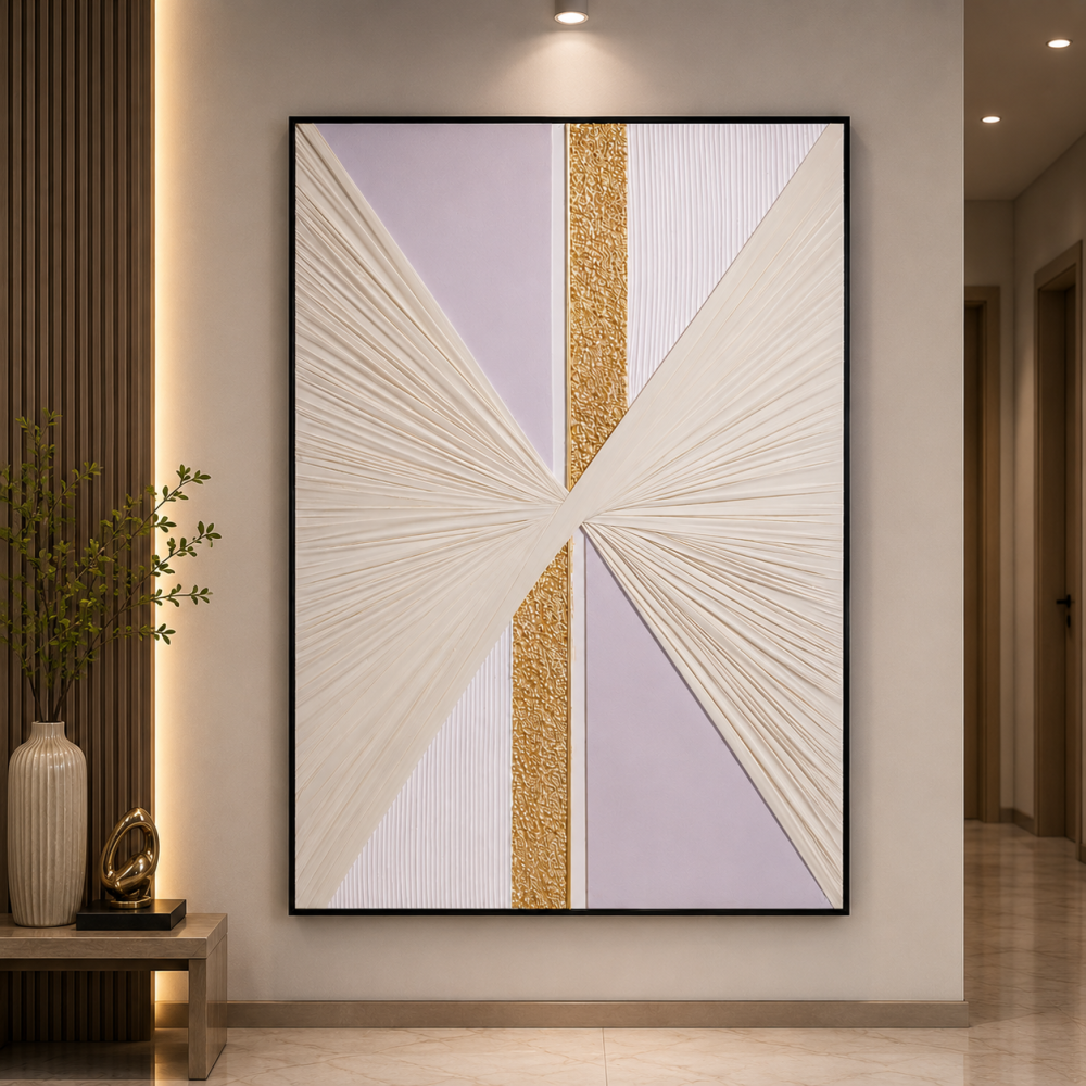 لوحة حائط فاخرة بإطار أسود مقاس 100 × 150 سم