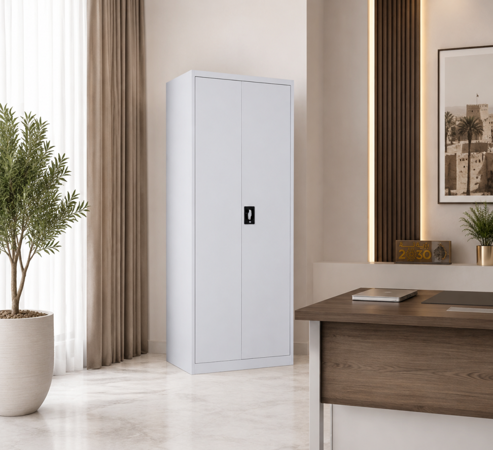 دولاب مستندات حديد باللون الرمادي مقاس 185 × 85 سم