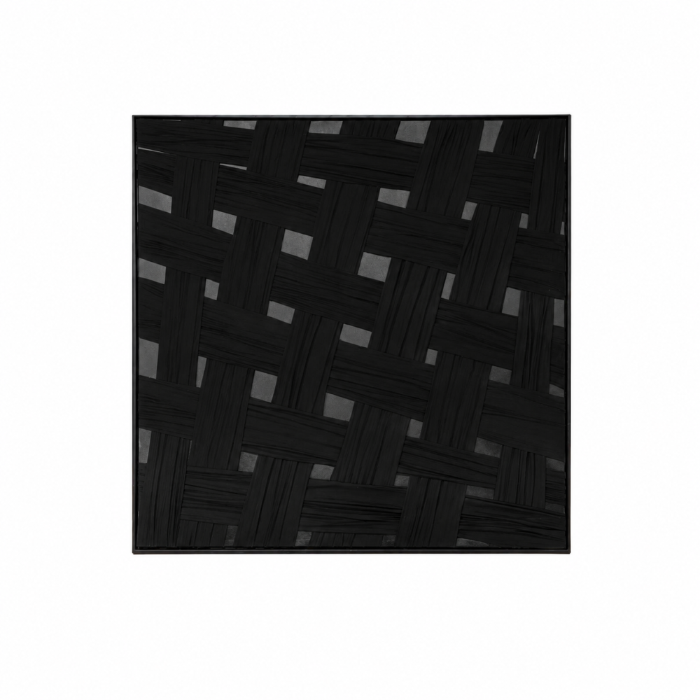 لوحة ديكور مربعة بإطار أسود مقاس 80 × 80 سم
