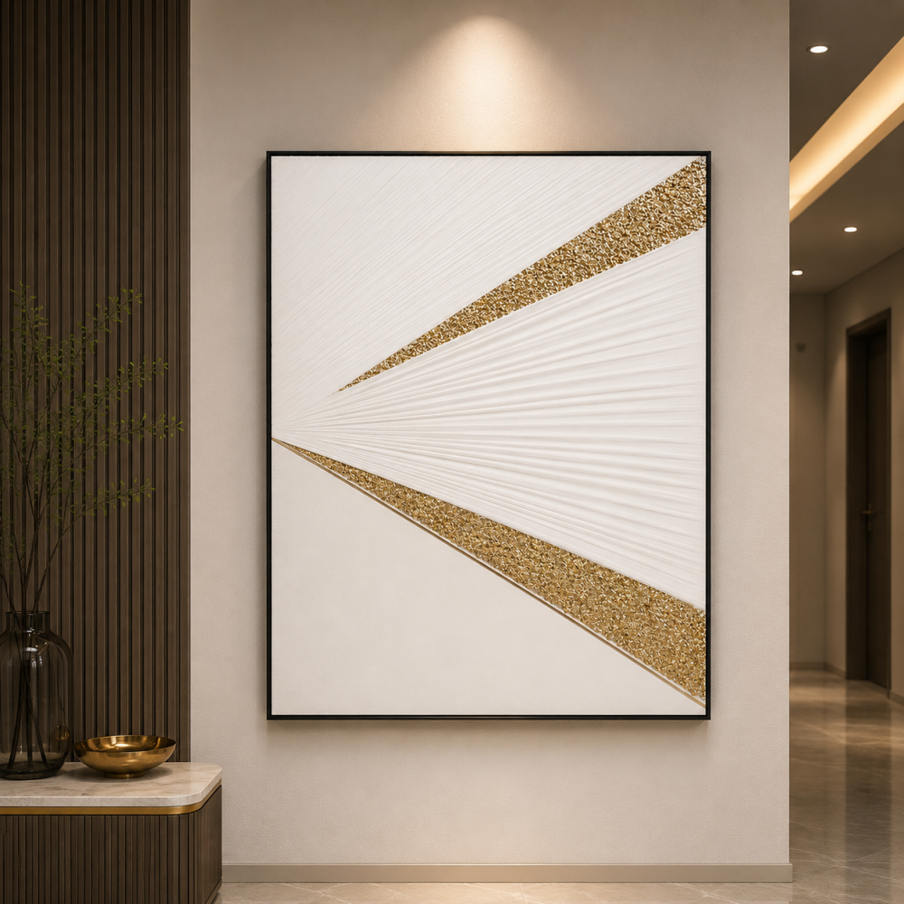 لوحة فنية للحائط بإطار أسود مقاس 100 × 150 سم