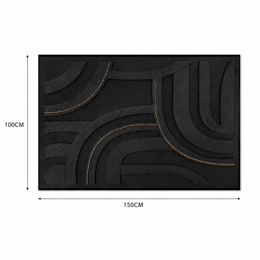 لوحة ديكور للحائط بإطار أسود مقاس 100 × 150 سم