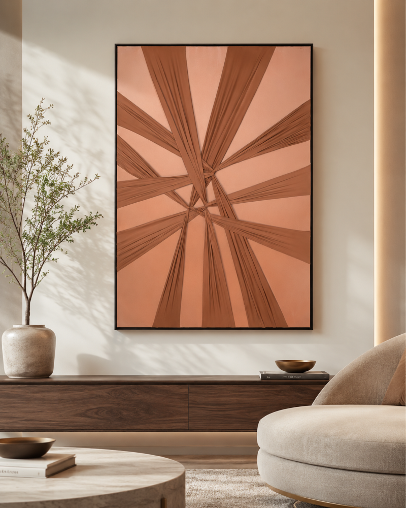 لوحة فنية بإطار أسود مقاس 80 × 120 سم