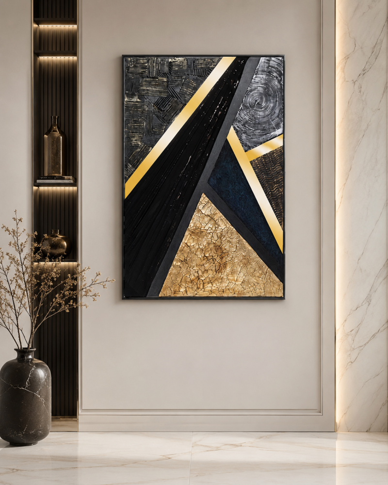 لوحة حائط بإطار فضي مقاس 80 × 120 سم
