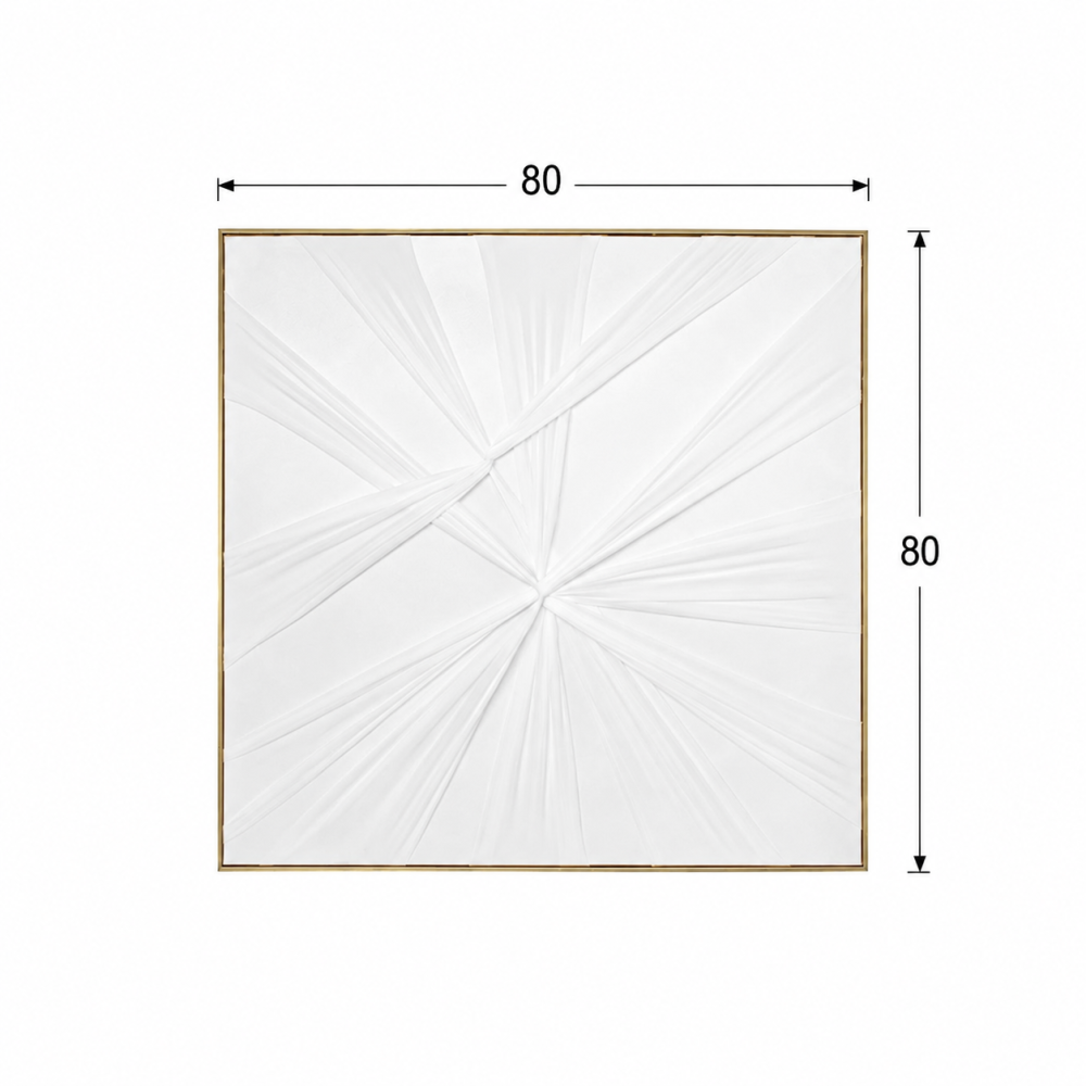 لوحة حائط مربعة بإطار ذهبي مقاس 80 × 80 سم