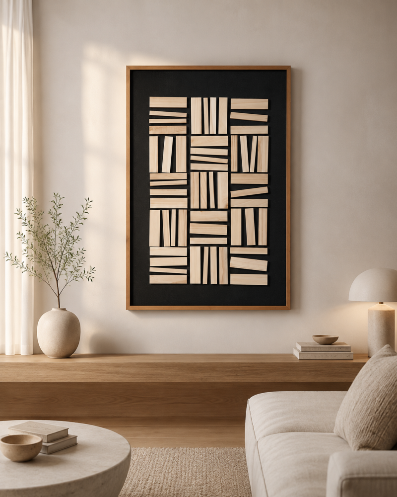 لوحة ديكور فاخرة بإطار أسود مقاس 120 × 80 سم