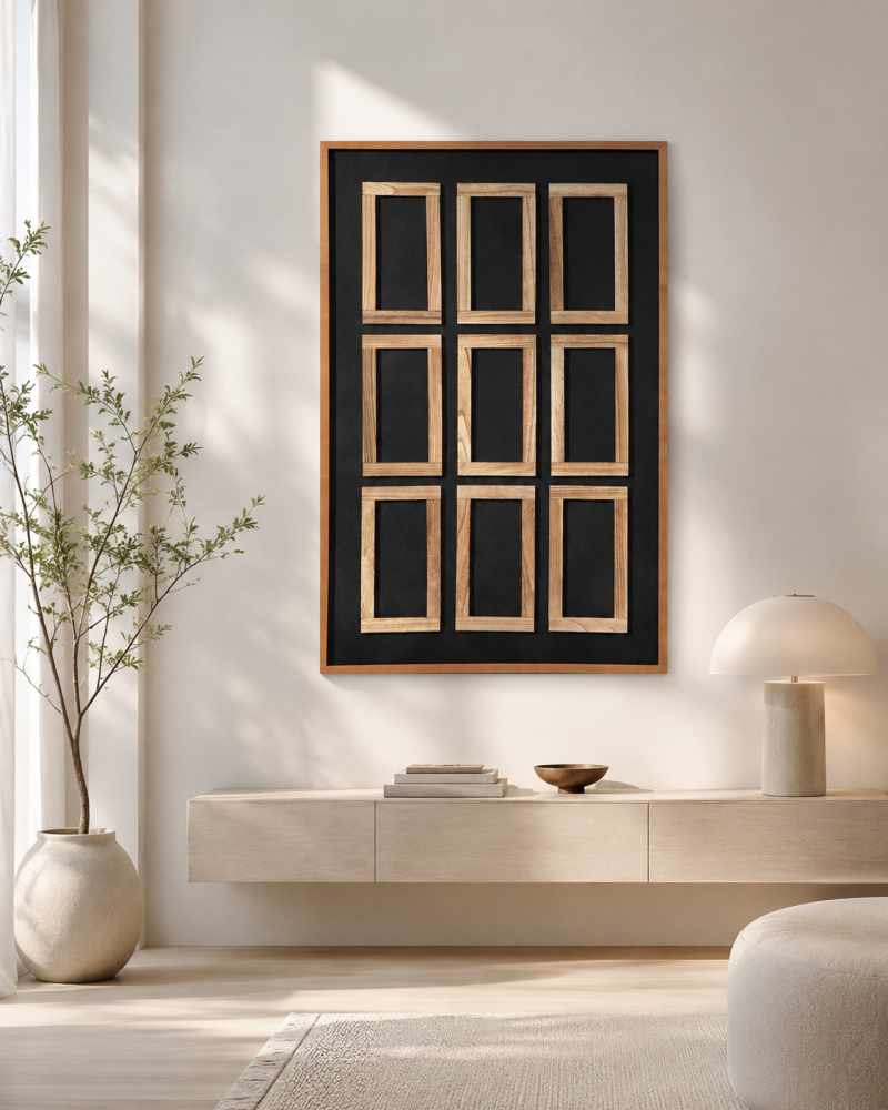 لوحة حائط مودرن بإطار أسود مقاس 120 × 80 سم