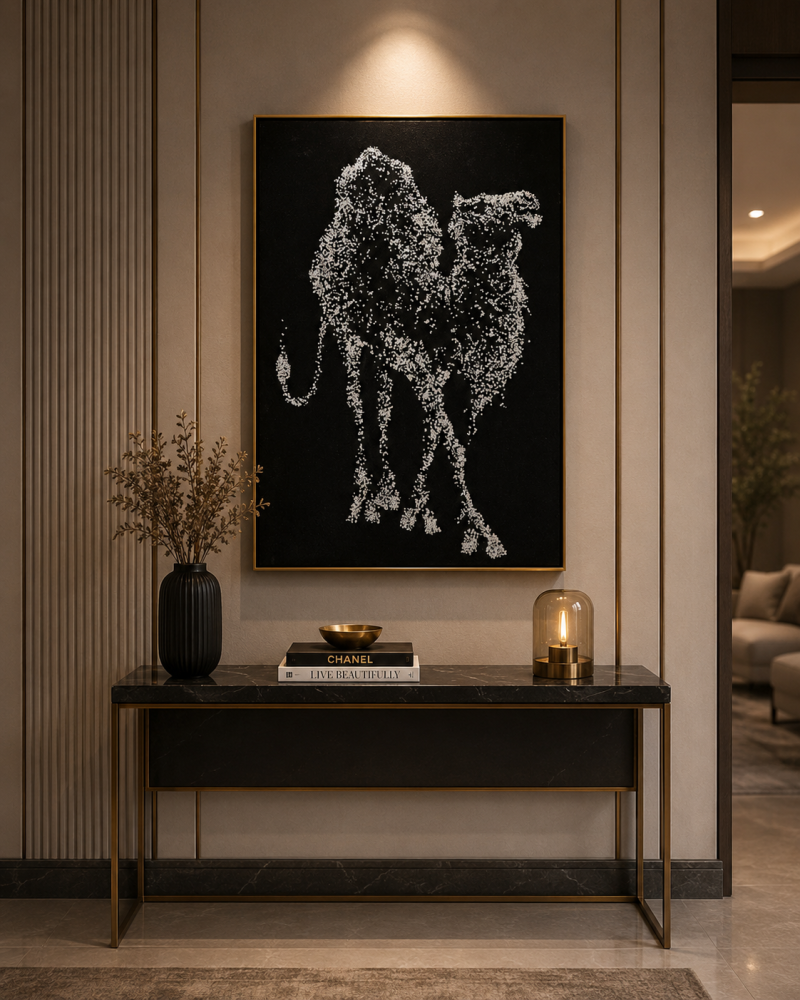 لوحة حائط بإطار أسود مقاس 120 × 80 سم