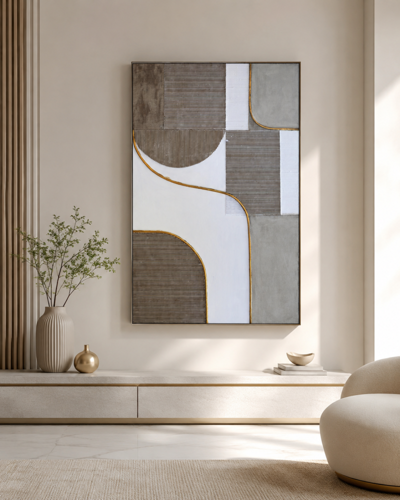 لوحة ديكور بإطار خشبي مقاس 120 × 80 سم