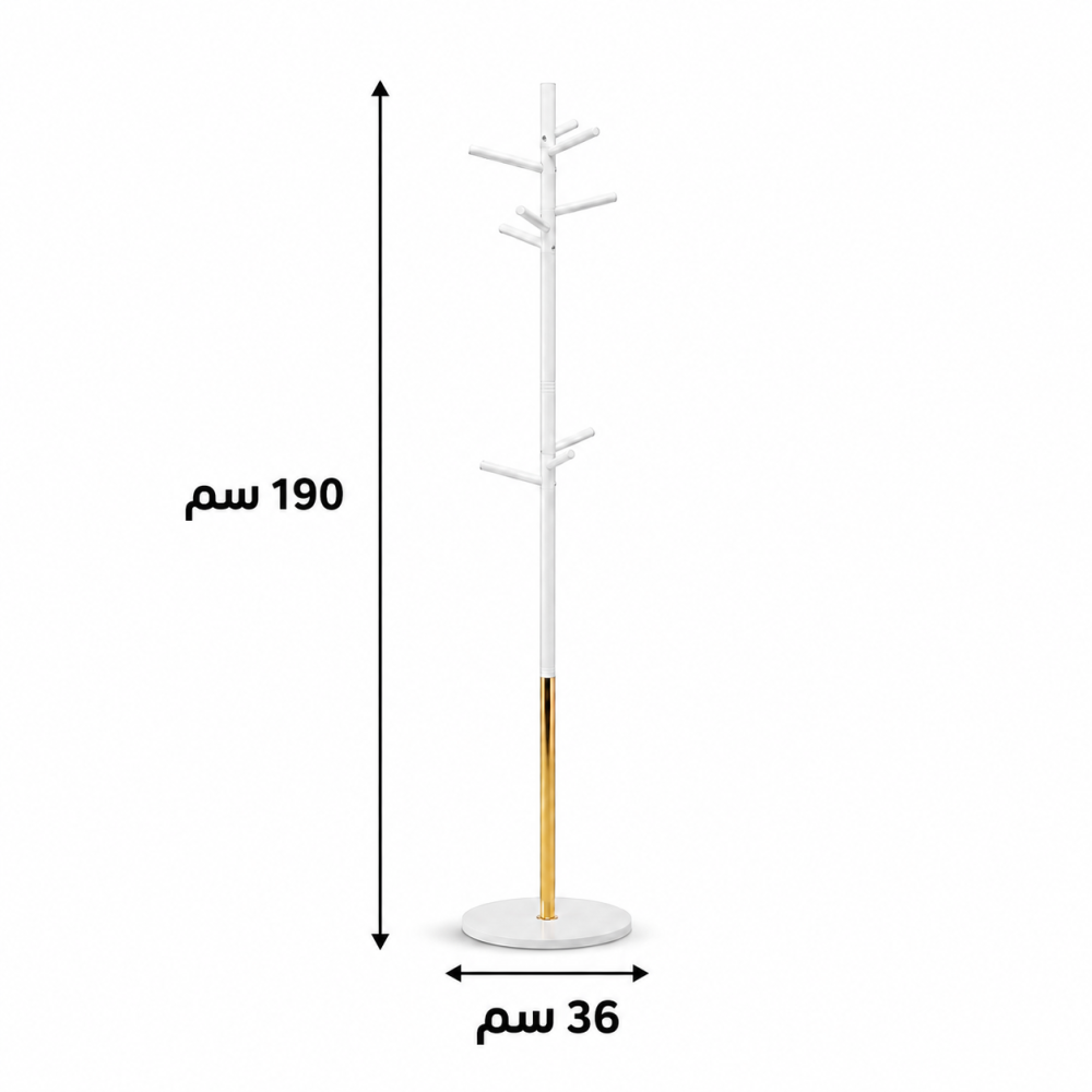 علاقة ملابس باللون ابيض و جولدمقاس 190× 36 سم