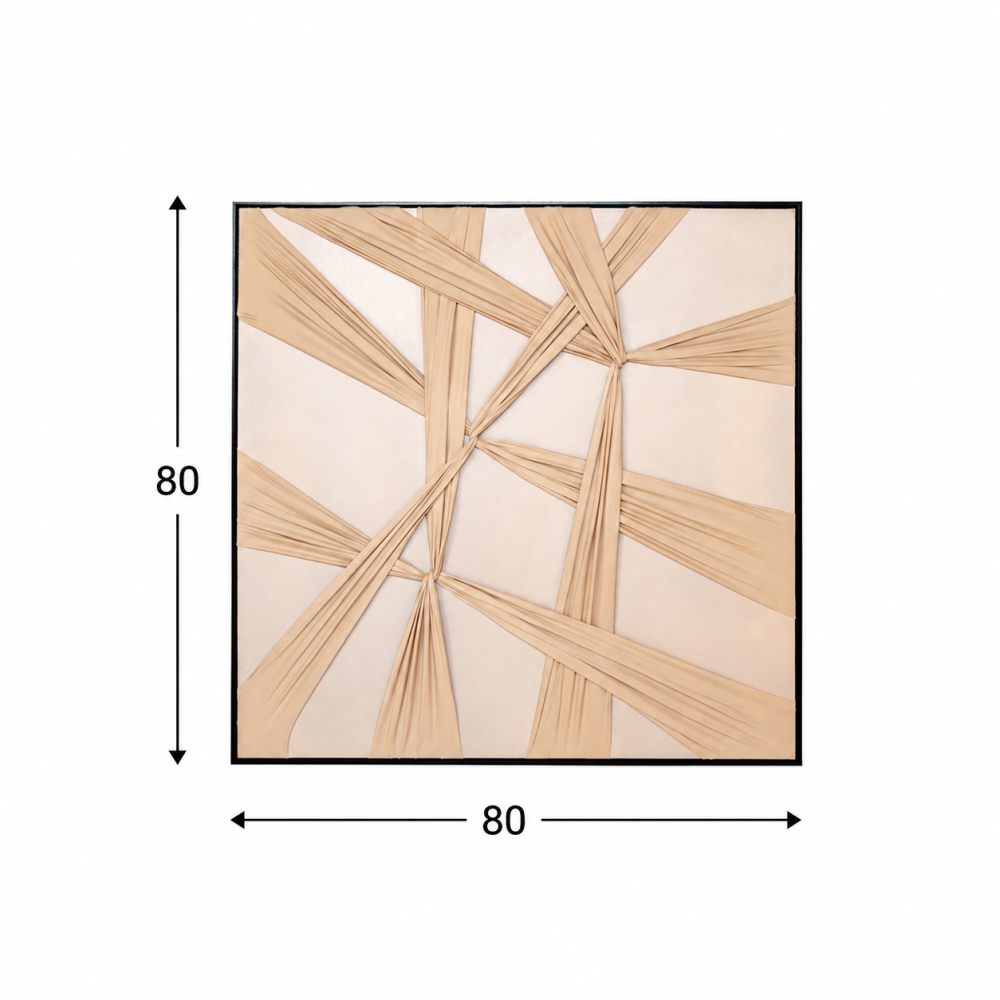 لوحة فنية مربعة بإطار أسود مقاس 80 × 80 سم