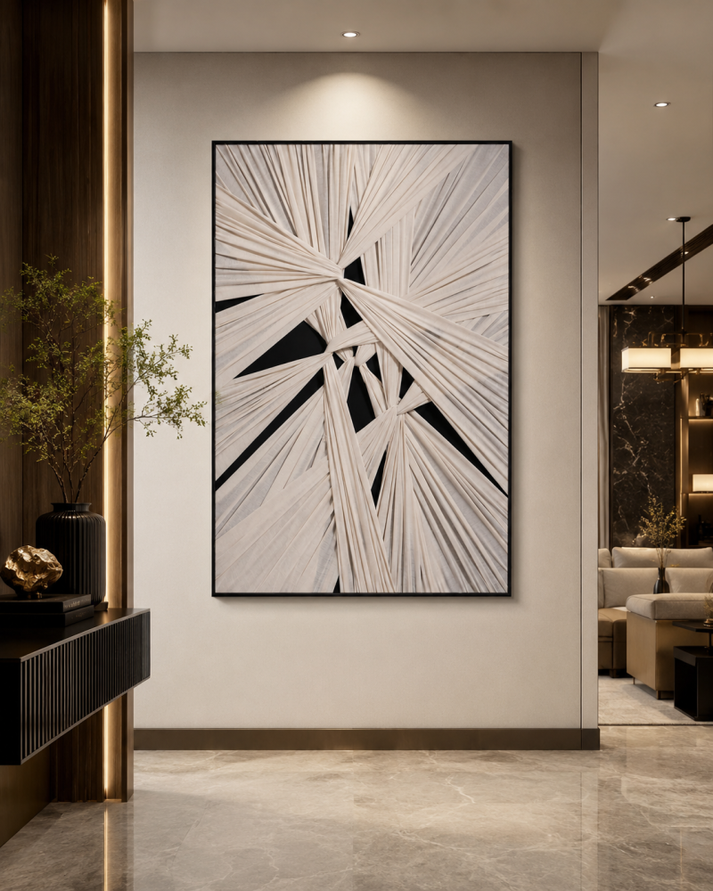 لوحة حائط فاخرة بإطار أسود مقاس 100 × 150 سم