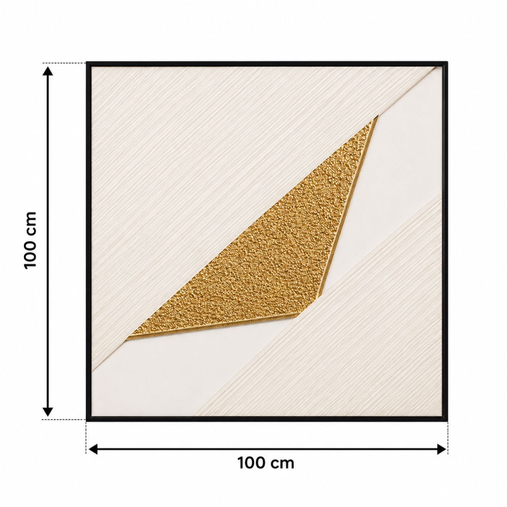 لوحة حائط مربعة بإطار أسود مقاس 100 × 100 سم