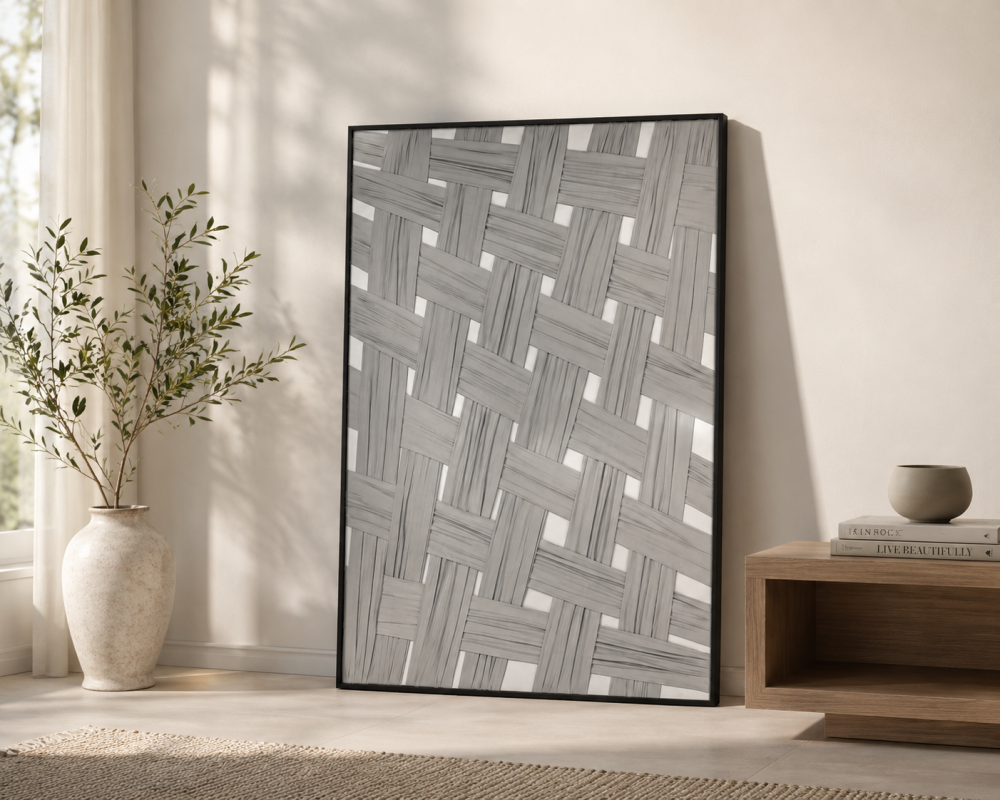 لوحة حائط بإطار أسود مقاس 80 × 120 سم