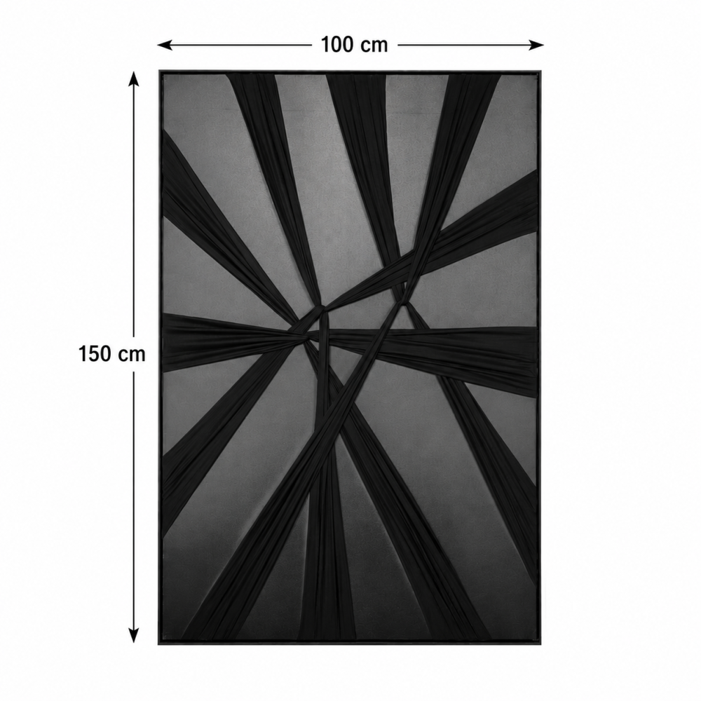 لوحة ديكور كبيرة بإطار أسود مقاس 150 × 100 سم