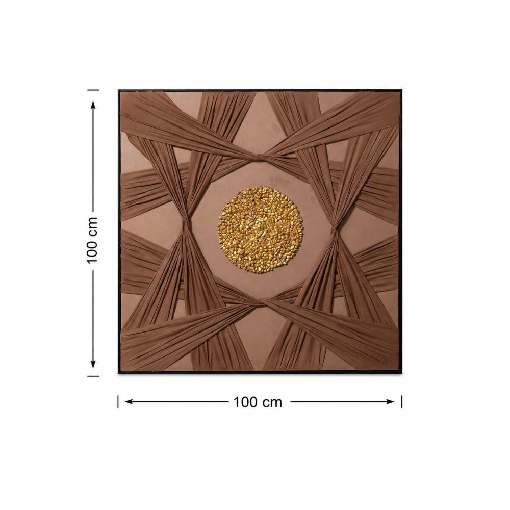 لوحة فنية مربعة بإطار أسود مقاس 100 × 100 سم