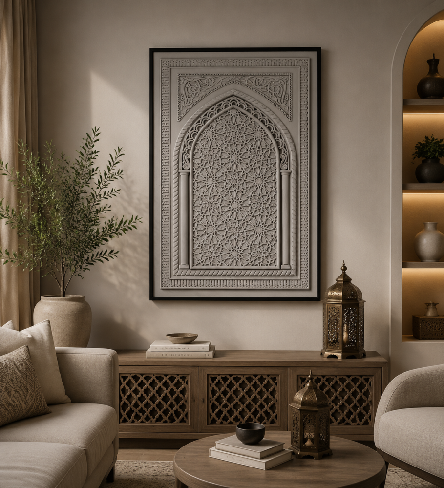لوحة ديكور بإطار أسود مقاس 120 × 80 سم