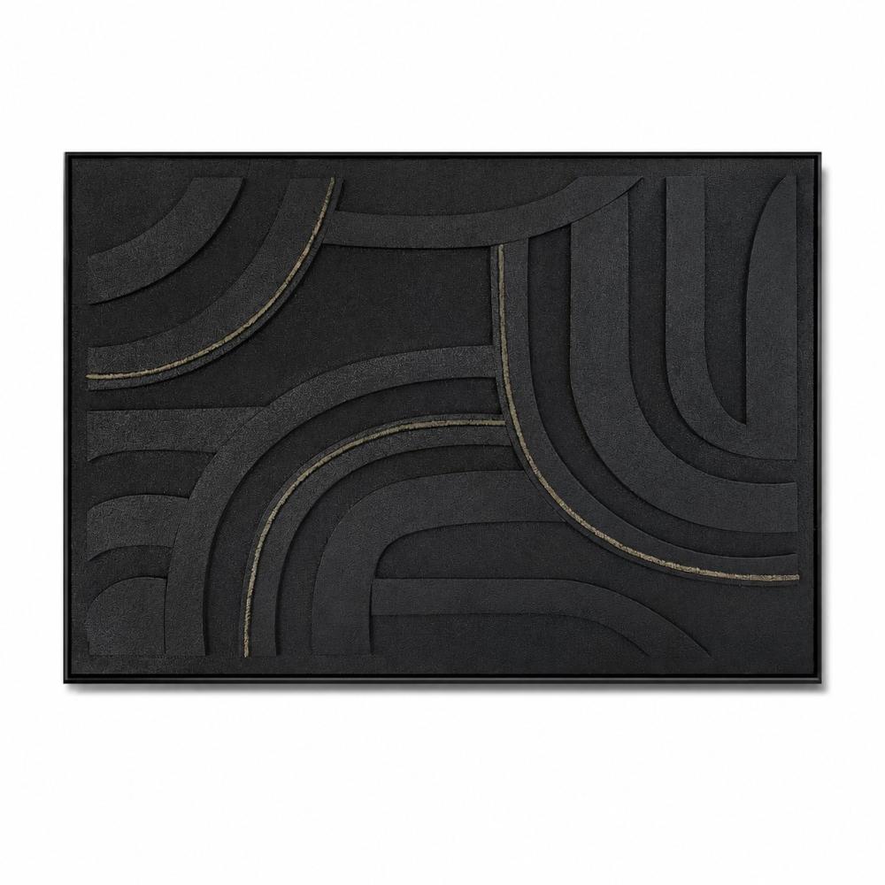 لوحة ديكور للحائط بإطار أسود مقاس 100 × 150 سم