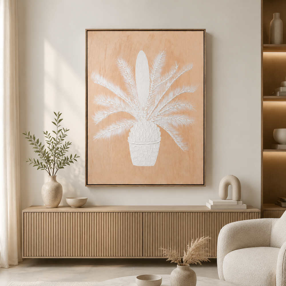 لوحة ديكور بإطار بيج مقاس 120 × 80 سم