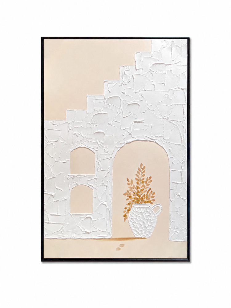 لوحة حائط مودرن بإطار أسود مقاس 80 × 120 سم