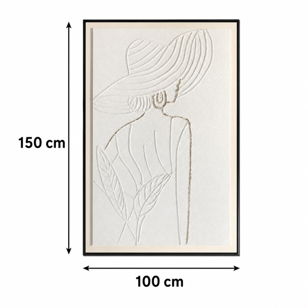 لوحة فنية مودرن بإطار أسود مقاس 100 × 150 سم