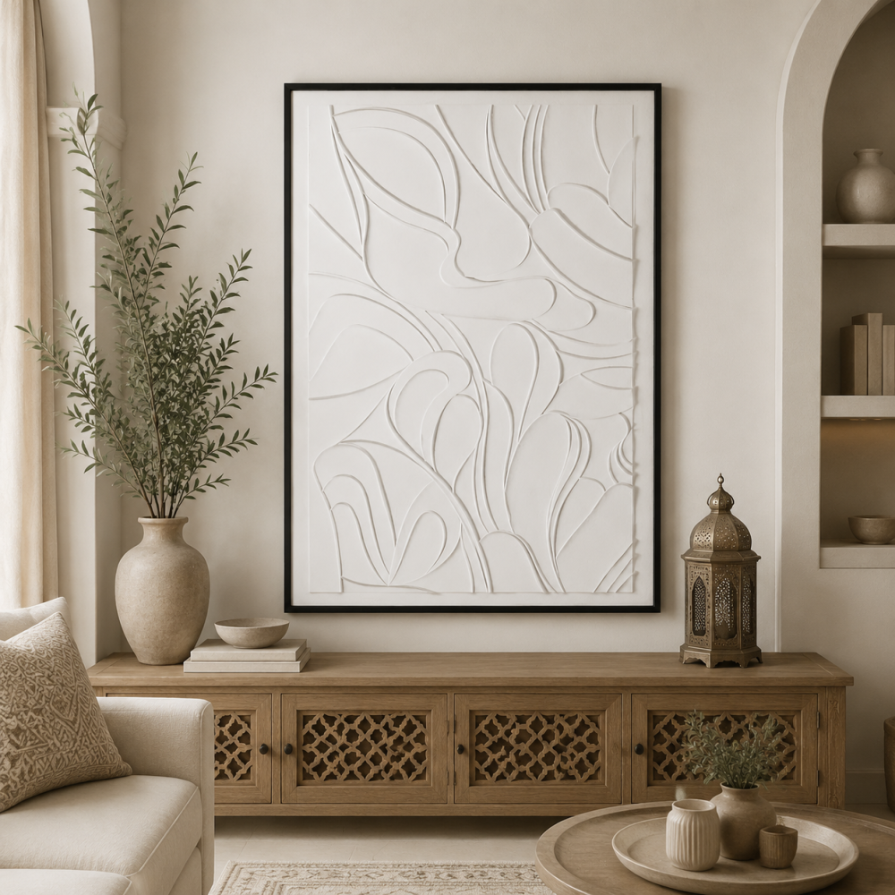 لوحة حائط بإطار أسود مقاس 120 × 80 سم