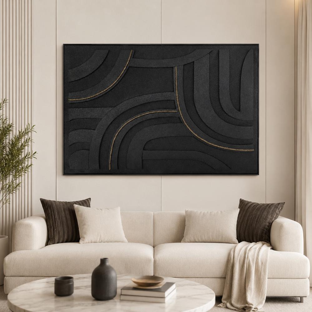 لوحة ديكور للحائط بإطار أسود مقاس 100 × 150 سم
