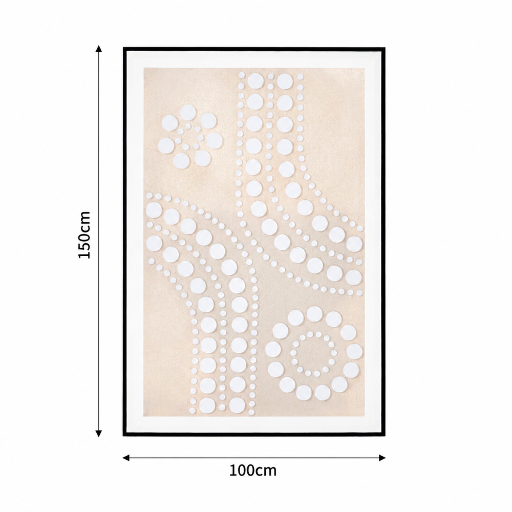 لوحة ديكور كبيرة بإطار أسود مقاس 100 × 150 سم